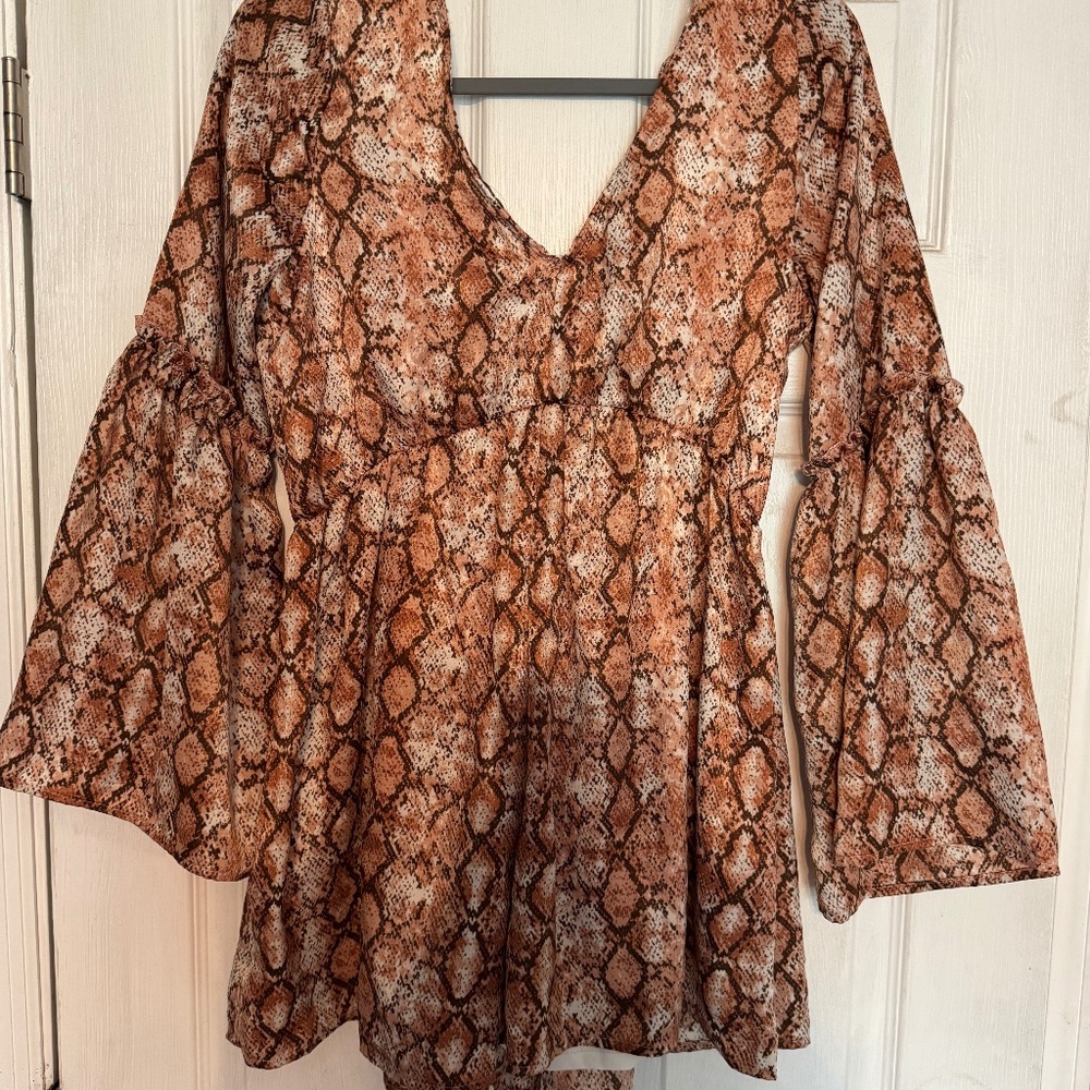 Snakeskin print romper